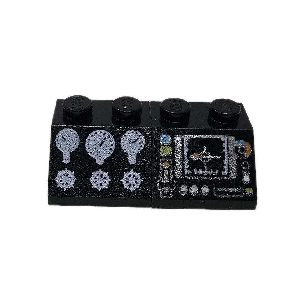 Lego Black Lot Of 2x2 Sloped‎ Control Panel Gauges Plane Train